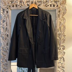 Faux leather misguided blazer